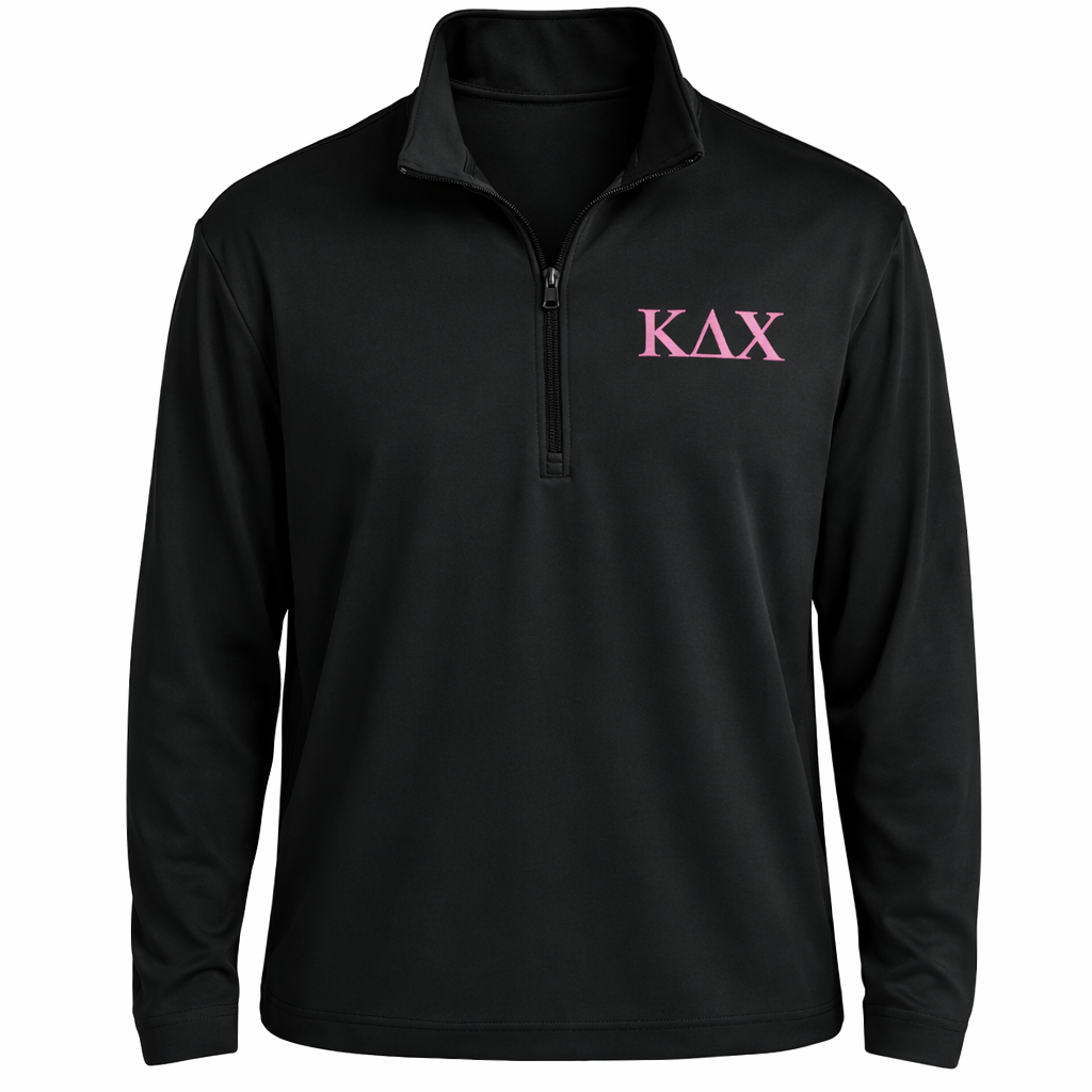 Letters Embroidered 1/4 Zip Sweatshirt Sport Tek