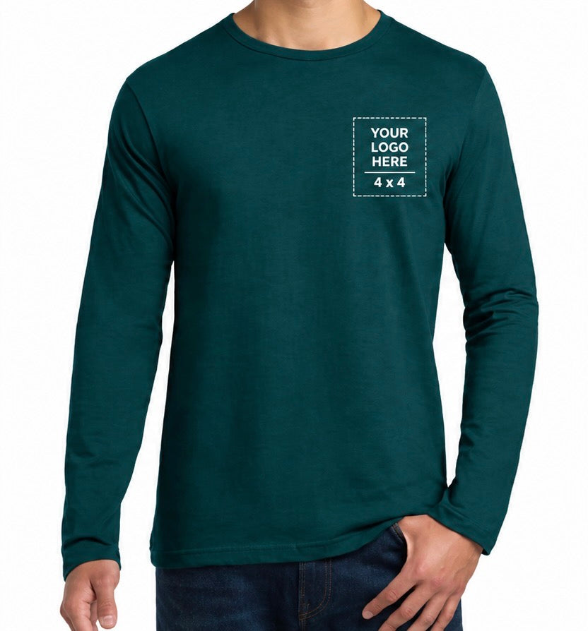 Custom Logo Embroidered/Printed Long Sleeve Cotton T-Shirt Gildan