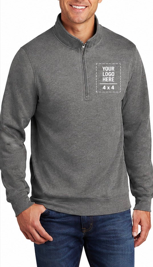 Custom Logo Embroidered/Printed Long Sleeve Quarter Zip Sweater Port & Company